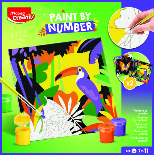 Pintar Por Numeros Jungle Loro/Mariposa