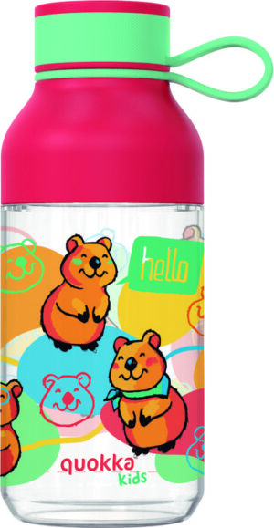 QUOKKA KIDS BOTELLA TRITAN ICE CON ASA HAPPY BEAR 430 ML