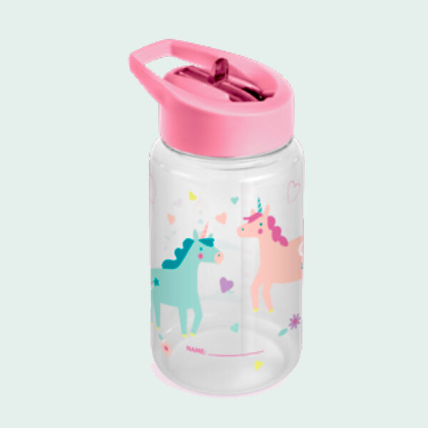 BOTELLA DE TRITAN CON DISEÑO DE UNICORNIOS