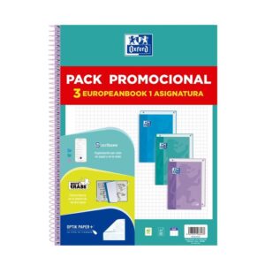 PACK 3U BLOC EUROPEANBOOK TOUCH 80H CUADRO 5X5 PASTELES