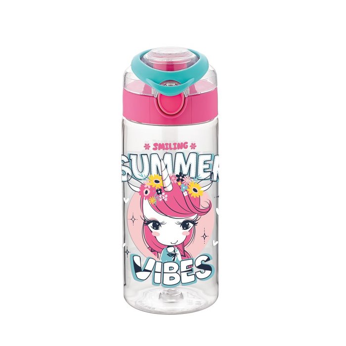 BOTELLA AGUA INFANTIL CON ASA DE 500ML UNICORNIO