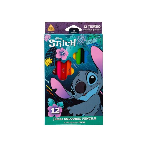 Stitch – Lapices De Colores Jumbo 12 Unidades Stitch