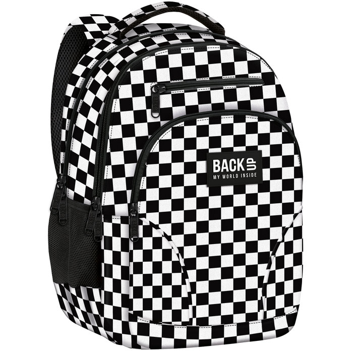 Mochila Doble Escolar Back Up Cuadros Clasica