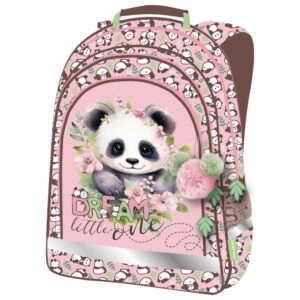 Mochila Infantil 38x28 Doble Oso Panda Pink