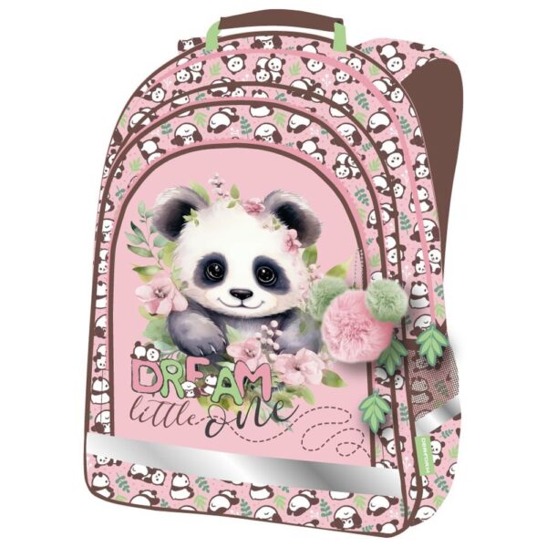 Mochila Infantil 38x28 Doble Oso Panda Pink