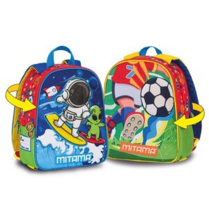 Mochila Infantil Spinny Doble Cara Surf Futbol