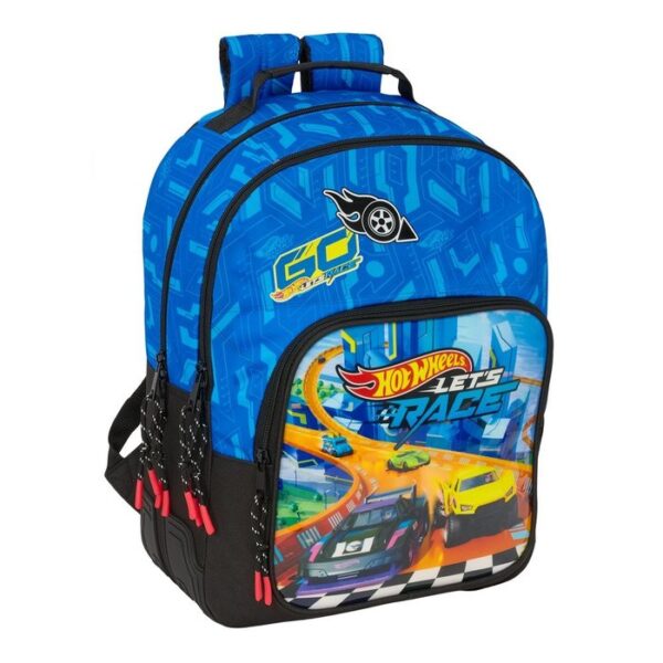 Mochila Doble Con Cantoneras Adapt Carro Hot Wheels Race