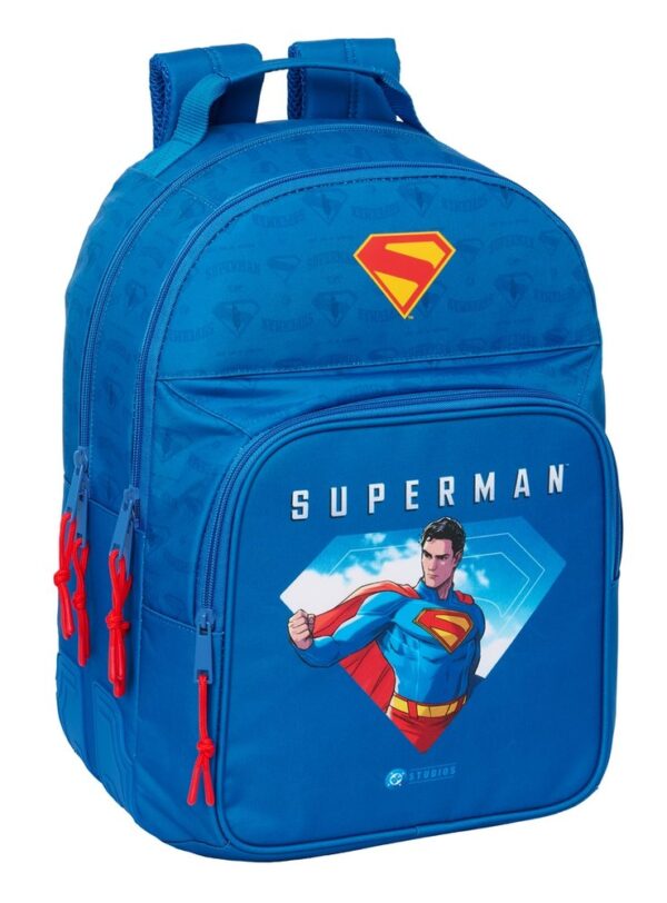 Mochila Doble Cantoneras 42cm Adapt A Carro Superman