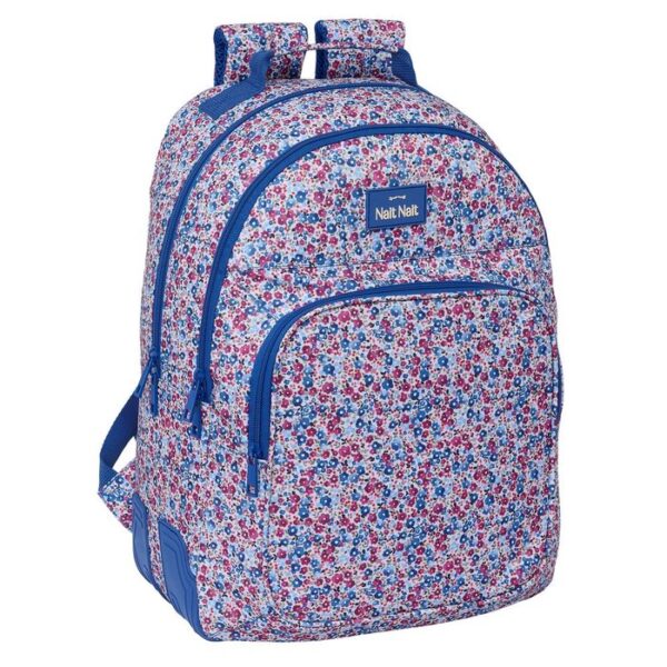 Mochila Doble Cantoneras Adapta Carro Flores Coimbra Azul