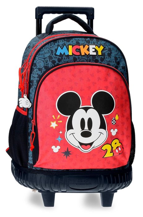Mochila Escolar Doble Con Carro Mickey Get Moving