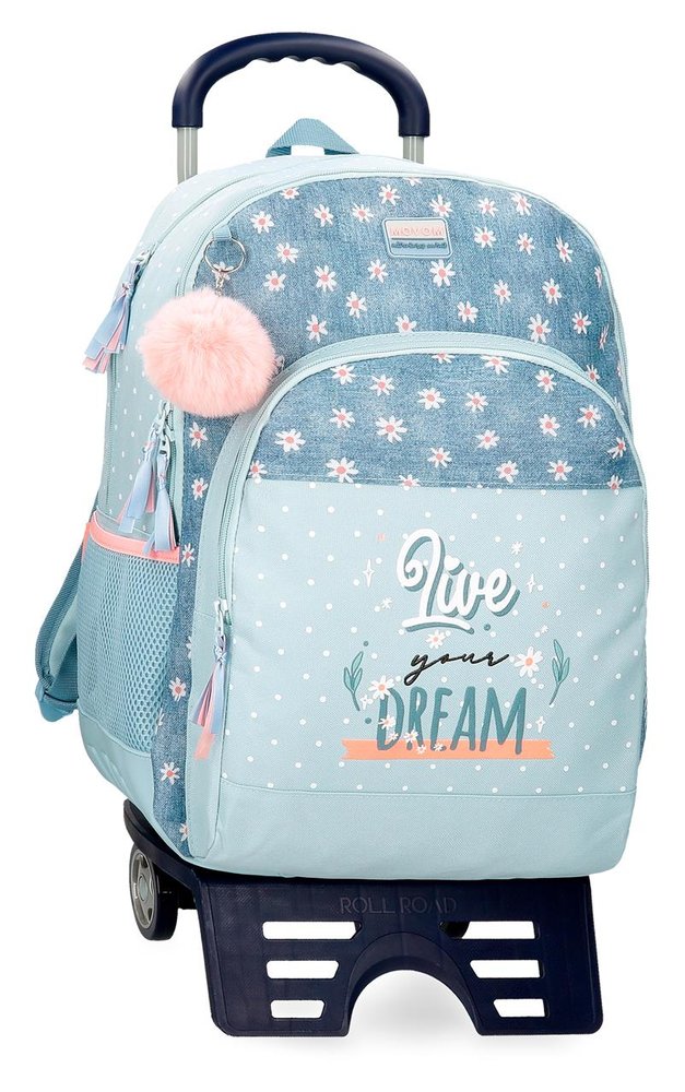 Mochila Escolar Doble Con Carro Movom Live Your Dreams 46cm