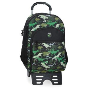 Mochila Escolar Doble Movom Raptors Con Carro