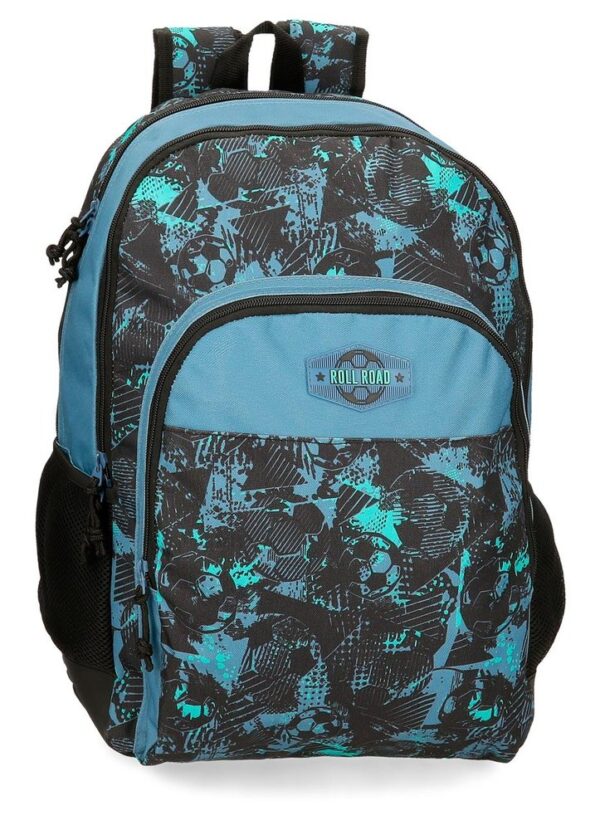 Mochila Escolar Doble Roll Road Soccer Adapt A Carro 44cm