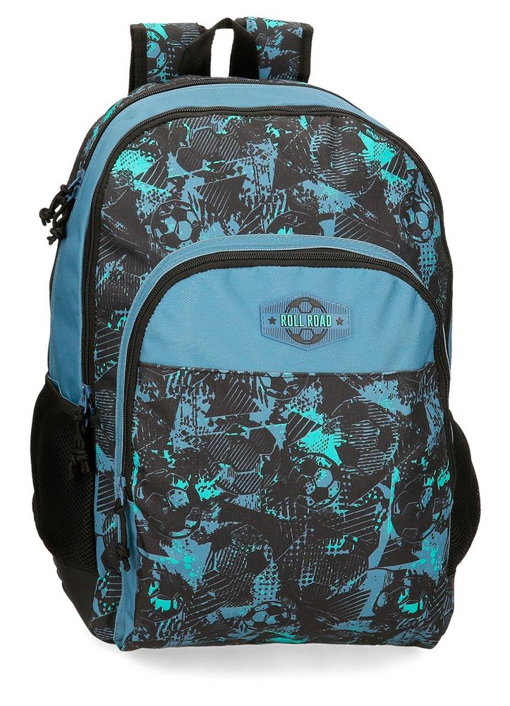 Mochila Escolar Doble Roll Road Soccer Adapt A Carro 44cm