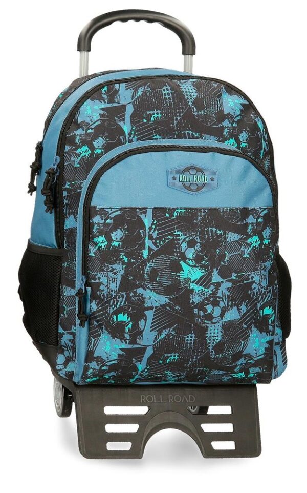 Mochila Escolar Doble Roll Road Soccercon Carro 44cm