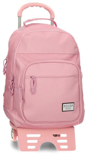 Mochila Doble Movom Always On Move Con Carro Rosa 44cm