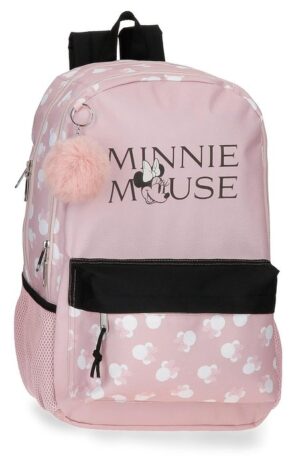 Mochila Escolar Doble Minnie Heads 44cm