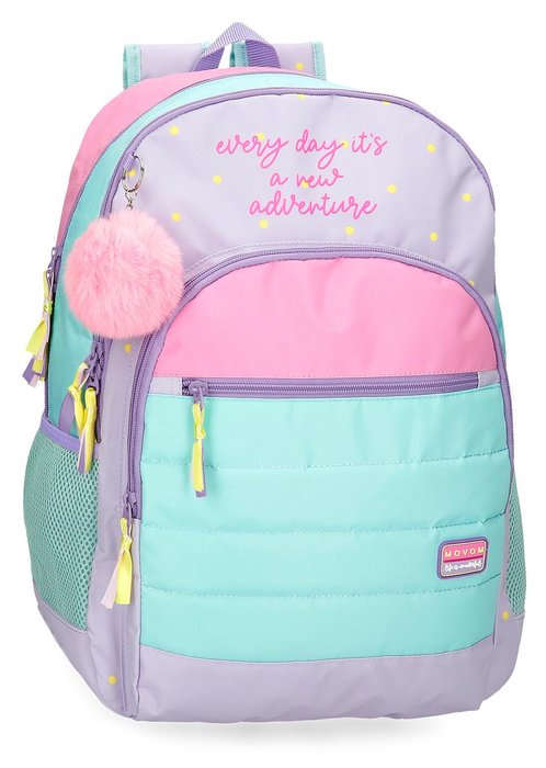 Mochila Escolar Doble Movom New Adventures Adapt Carro 46cm
