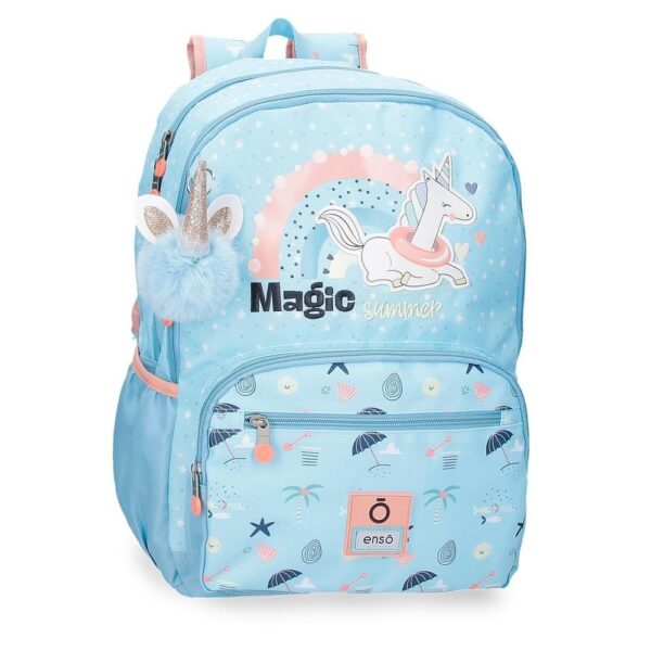 Mochila Escolar Magic Summer Doble Adapt Carro 44x32