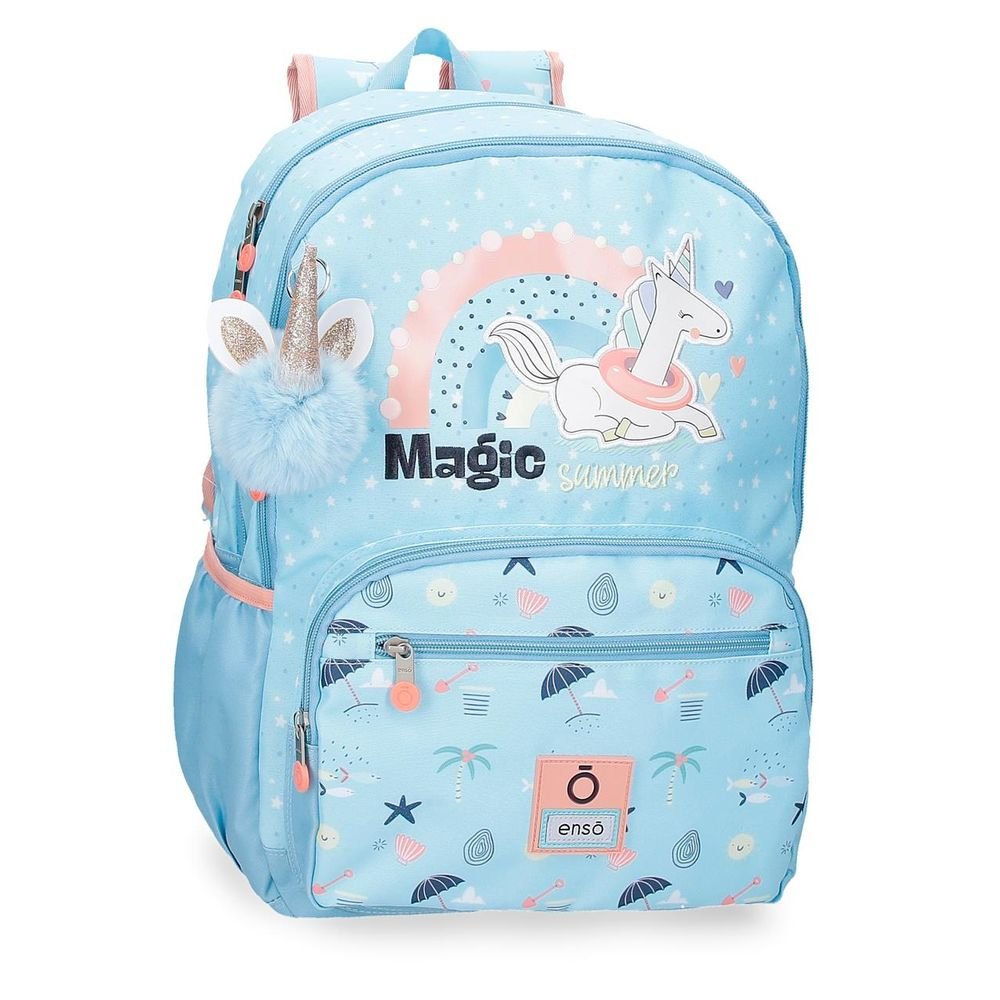 Mochila Escolar Magic Summer Doble Adapt Carro 44x32