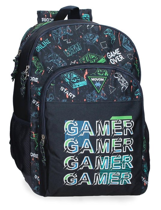 Mochila Escolar Doble Movom Game Over Adapt A Carro