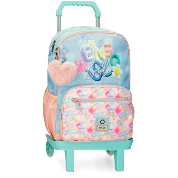 Mochila Enso Bubbles Azul Claro Doble Con Carro