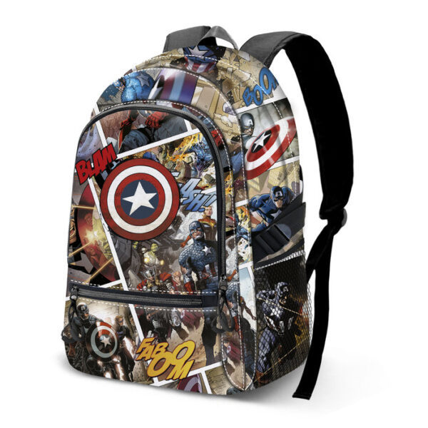 Mochila Doble Cremallera Capitan America Comic