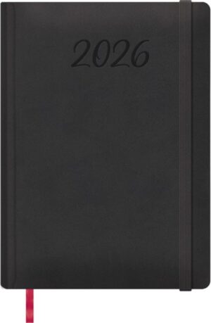 Agenda anual manaos 2026 día página 17x24cm negro