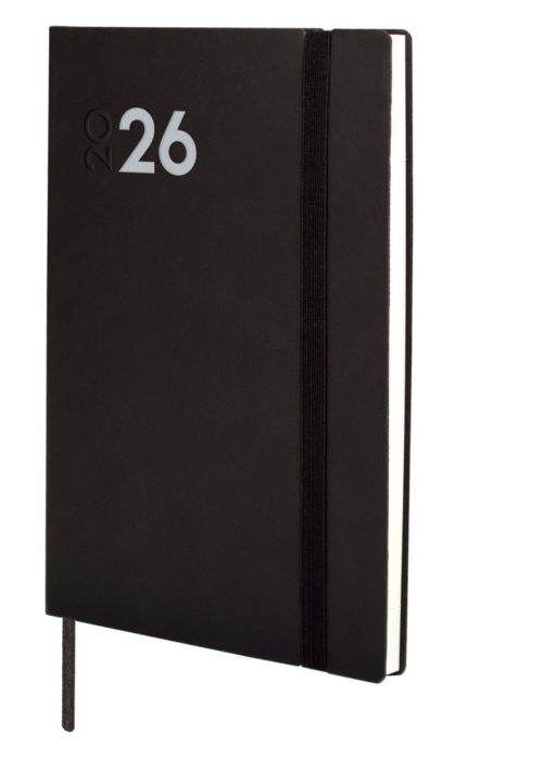 Agenda anual 2026 mara y10 dia pagina 14x20,4cm negro