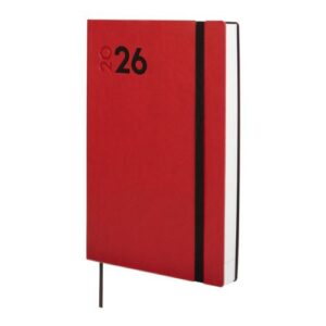 Agenda anual 2026 mara y10 dia pagina 14x20,4cm rojo