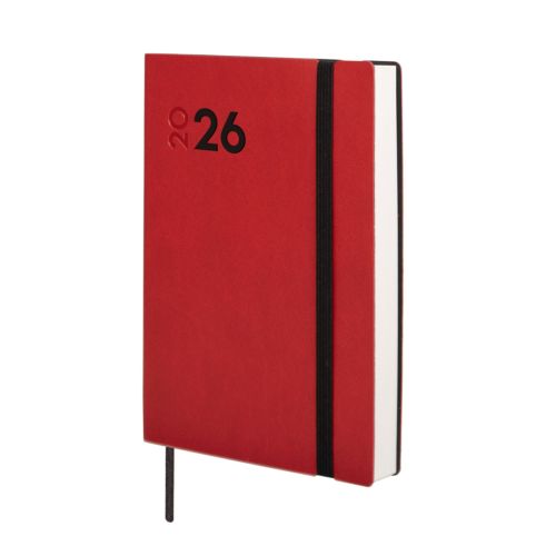 Agenda anual 2026 mara y4 dia pagina 12x17cm rojo