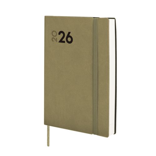 Agenda anual 2026 mara y4 dia pagina 12x17cm verde