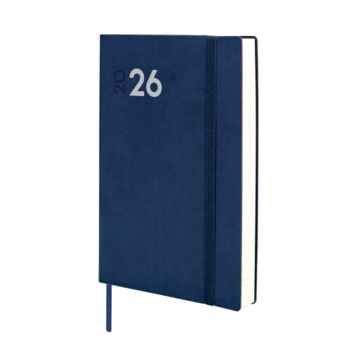 Agenda anual 2026 mara y4 dia pagina 12x17cm azul