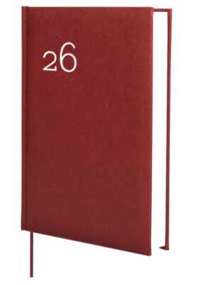 Agenda anual 2026 milano y11 dia pagina 16,5x24cm burdeos