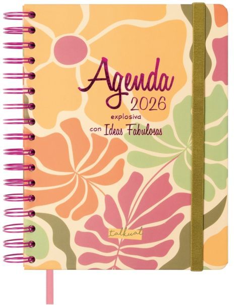 Agenda anual 2026 espiral talkual día página 15,5x21,5cm ideas