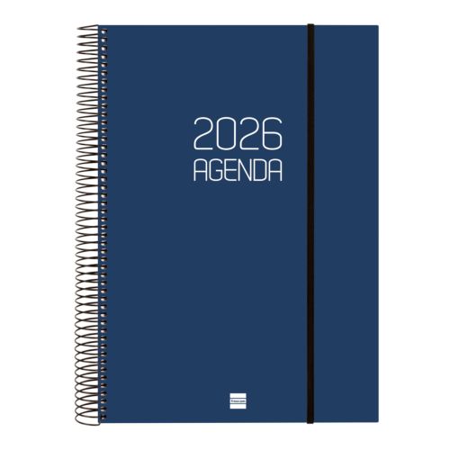 Agenda anual espiral opaque 2026 día página e40 21,0x29,7cm azul
