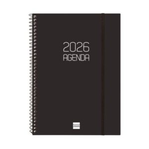 Agenda anual espiral opaque 2026 svh e10 15,5x21,2cm negro