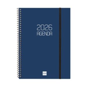 Agenda anual espiral opaque 2026 svh e10 15,5x21,2cm azul