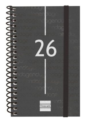 Agenda anual espiral 2026 svh e3 7,9x12,7cm negro
