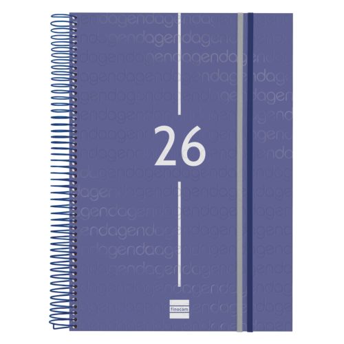 Agenda anual espiral 2026 día página e40 21,0x29,7cm azul