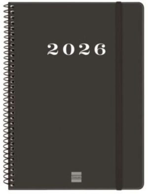 Agenda anual espiral 2026 my svh e10 15,5x21,2cm. negro