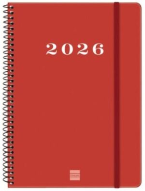 Agenda anual espiral 2026 my svh e10 15,5x21,2cm. rojo