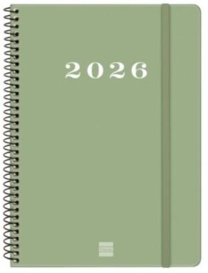 Agenda anual espiral 2026 my svh e10 15,5x21,2cm. verde