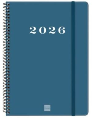 Agenda anual espiral 2026 my svh e10 15,5x21,2cm. azul
