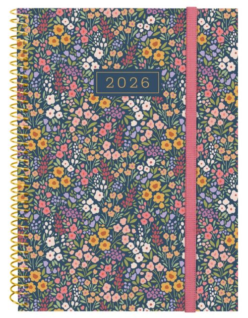 Agenda espiral anual 2026 e10 svh desing col. 15,5x21,2cm flora
