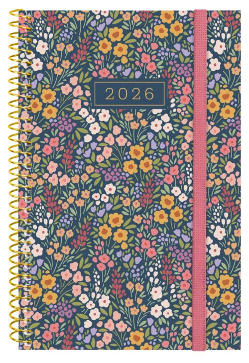 Agenda espiral anual 2026 e5 svh 11,7x18,1cm desing col. flora