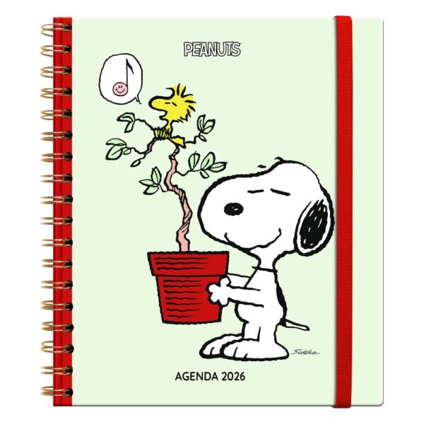 AGENDA ANUAL ESPIRAL A5 S/V SNOOPY MACETA 2026