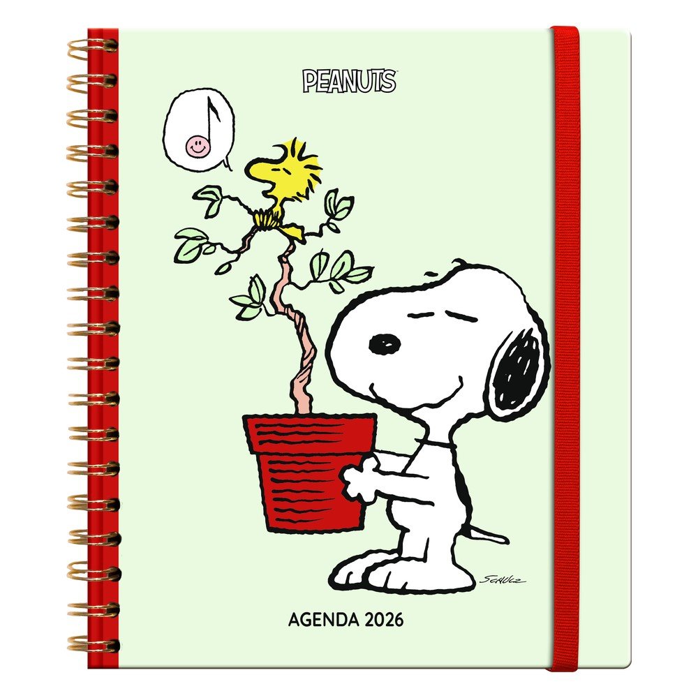 AGENDA ANUAL ESPIRAL A5 S/V SNOOPY MACETA 2026