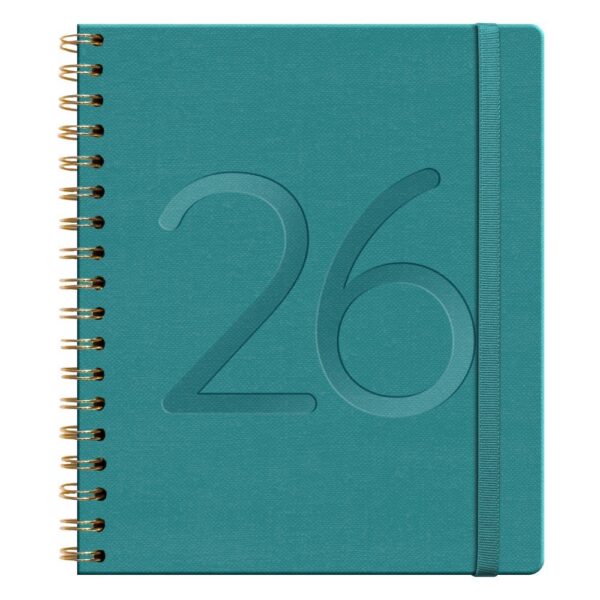 AGENDA ANUAL ESPIRAL A5 D/P TURQUESA 2026