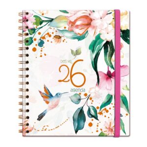 AGENDA ANUAL ESPIRAL A5 S/V FLORAL 2026